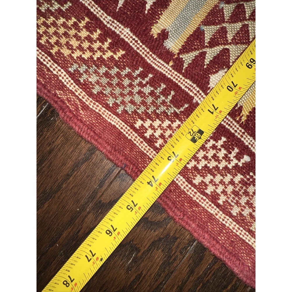9'x6' Handmade Moroccan Flat Weave Kilim Rug Geometric Tribal Wool - Never used - Picture 9 of 9